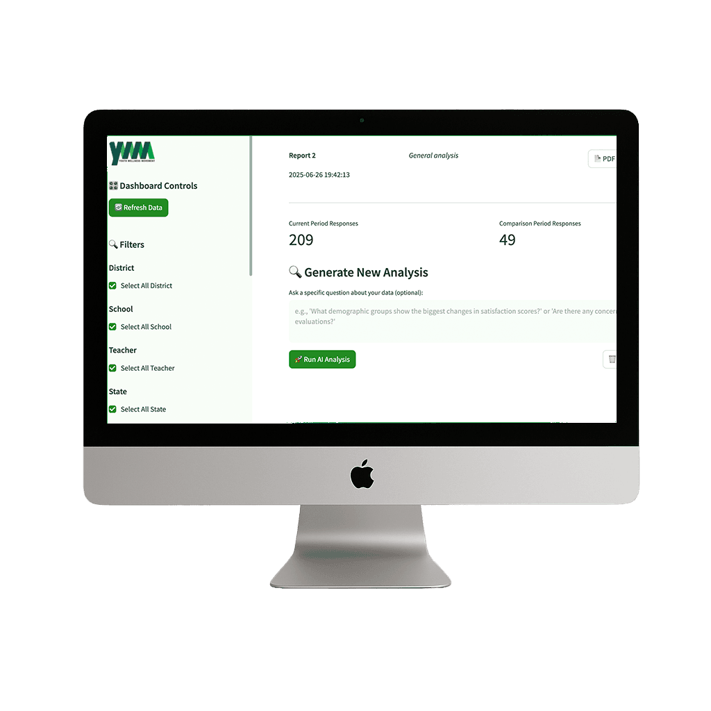Youth Wellness Movement — product interface